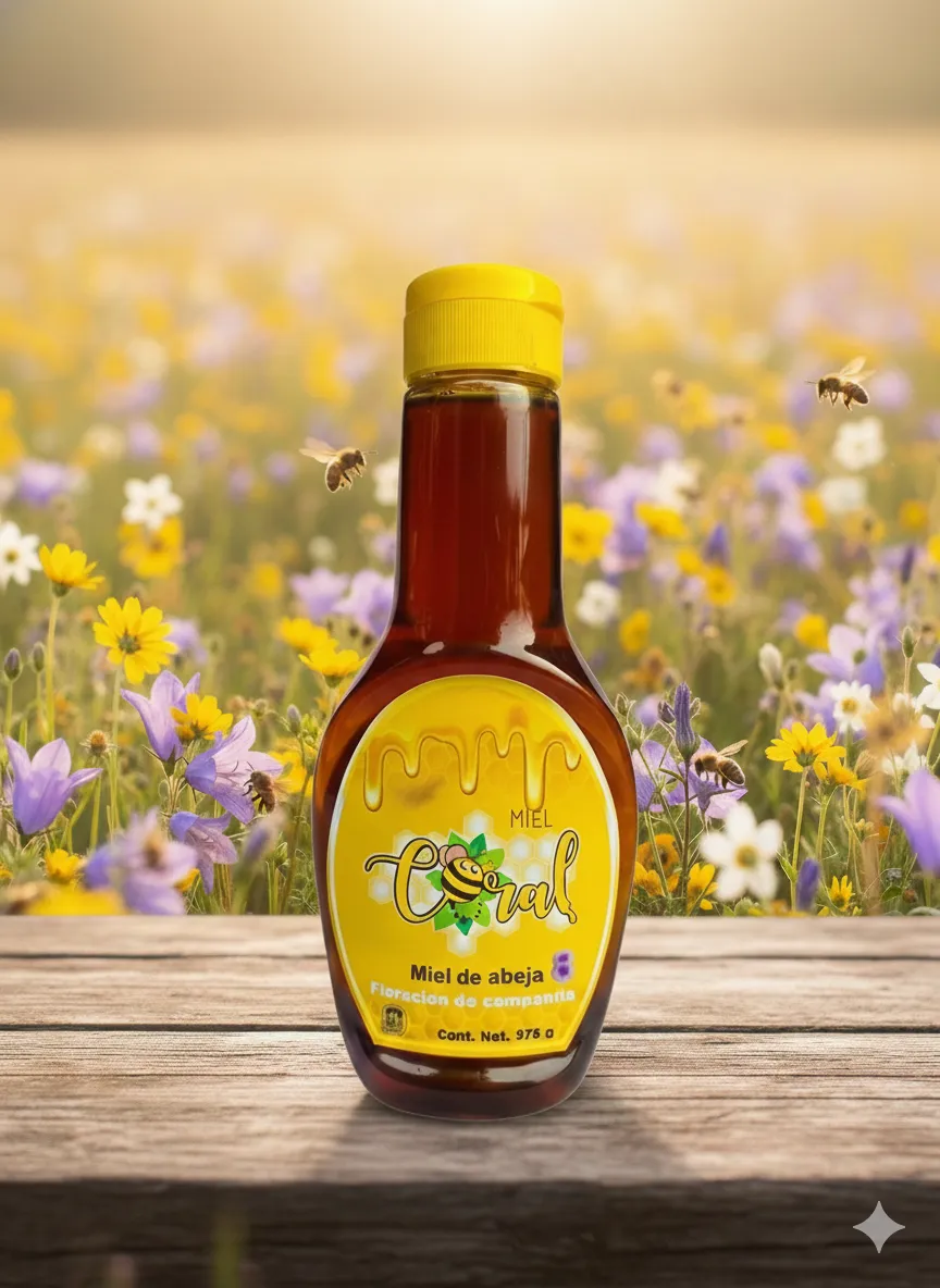Miel de abeja en Botella SQ ovalada 375 g